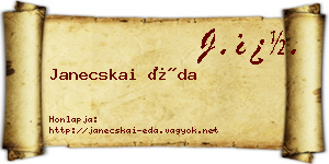 Janecskai Éda névjegykártya